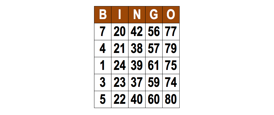Bingo volle kaart